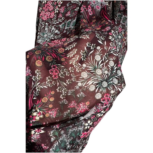 Julia Jordan Dark Floral Dress 4 Flutter Sleeve A-Line Romantic Cottagecore Midi - Picture 10 of 16